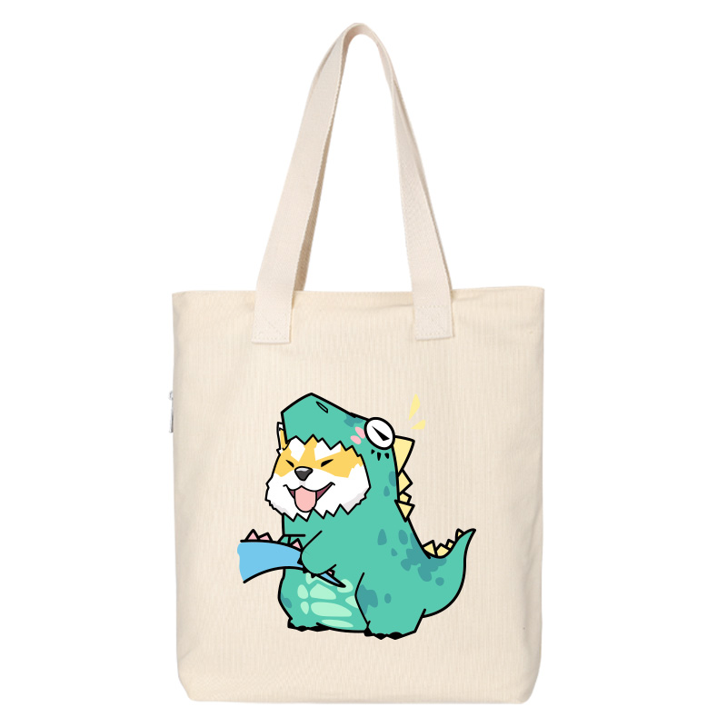 Shiba Inu Male And Female Shoulder Bag Canvas Large Capacity