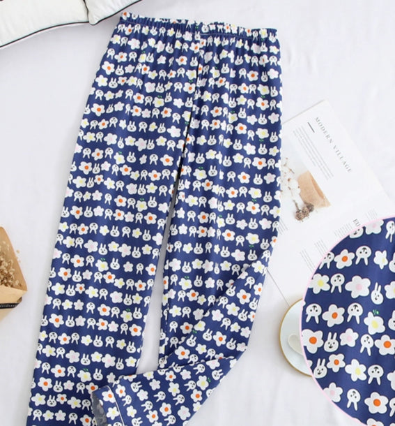 Pajama Pants Pure Cotton Cartoon Large Size Casual Simple Loose And Cute Home Pants Women