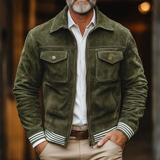 Retro Suede Jacket For Men From Europe And The US