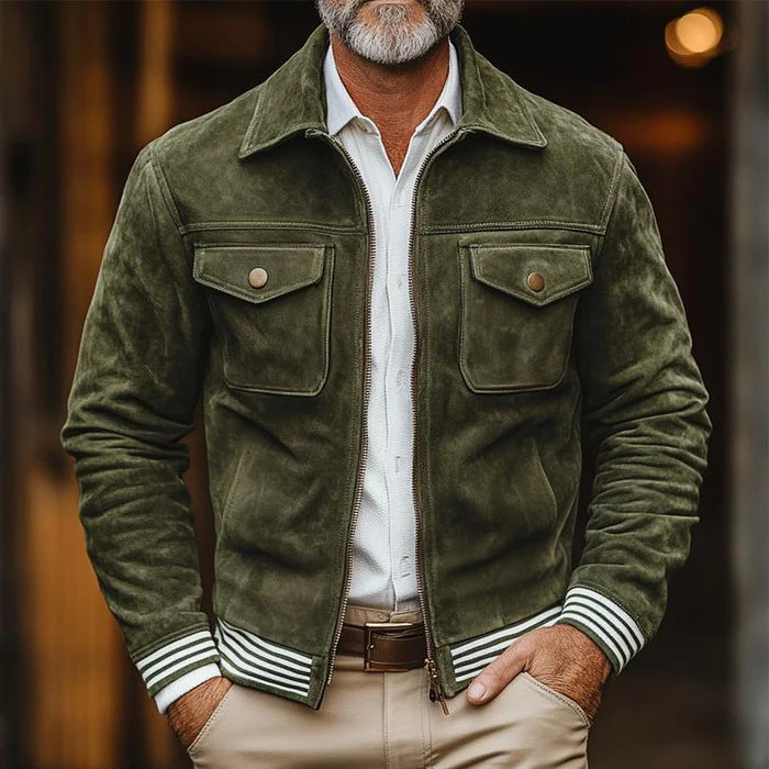 Retro Suede Jacket For Men From Europe And The US