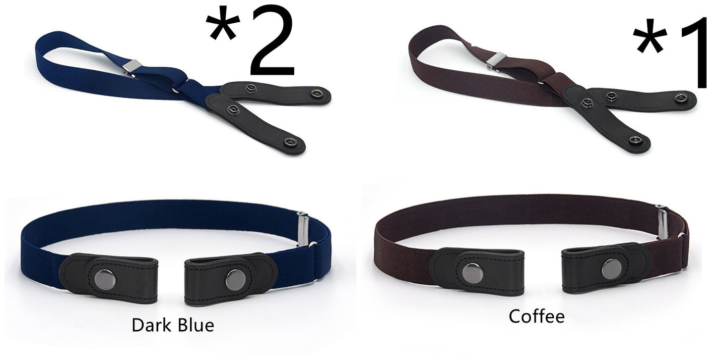 Jeans Belt Seamless Elastic Without Buckle All-match Lazy Belt