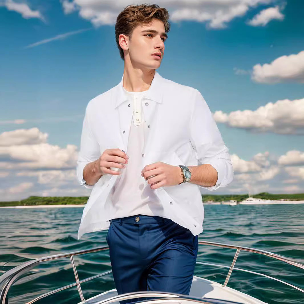 Three Colors Simple Shirt Casual Jacket Coat