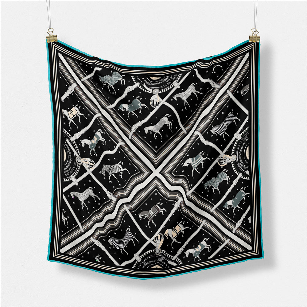 Fashion Simple Print Twill Versatile Temperament Silk Scarf
