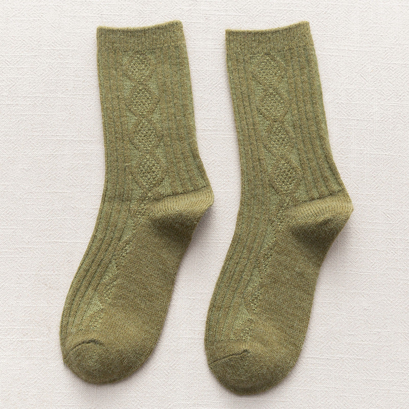 Black Terry Thermal Storage Long Tube Warm Women's Socks