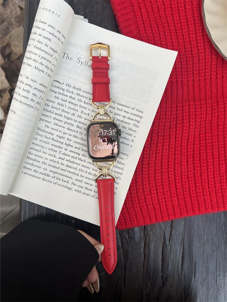 Læderarmbånd Nytårsrød Pige
