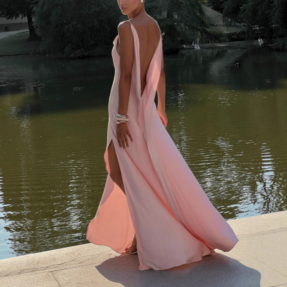 Split Evening Gown Figure-hugging Long Slip Dress
