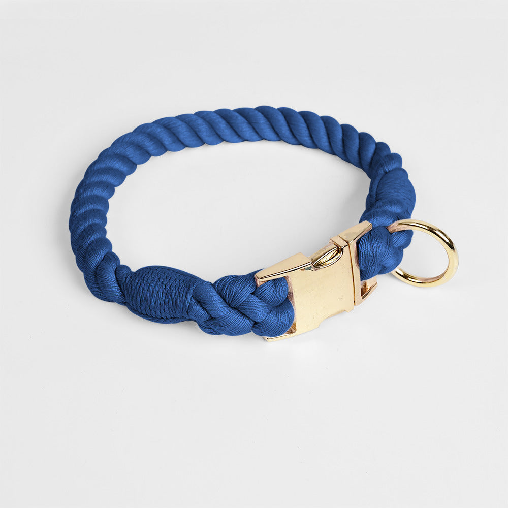 Woven Gradient Color Cotton String Dog Pet Traction Collar