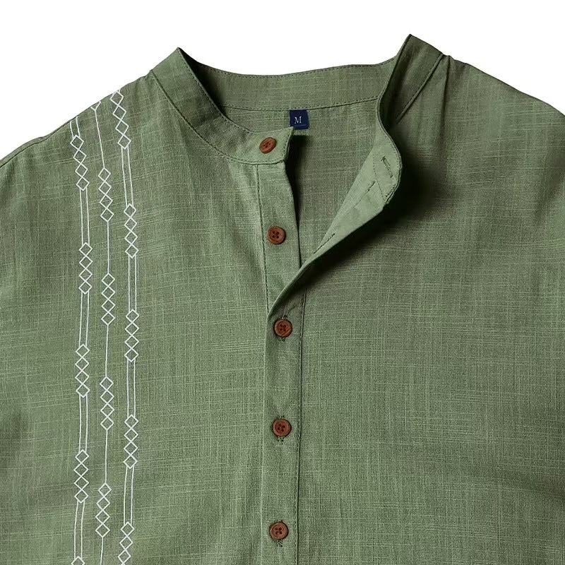 Henley Langærmet T-shirt med print til mænd