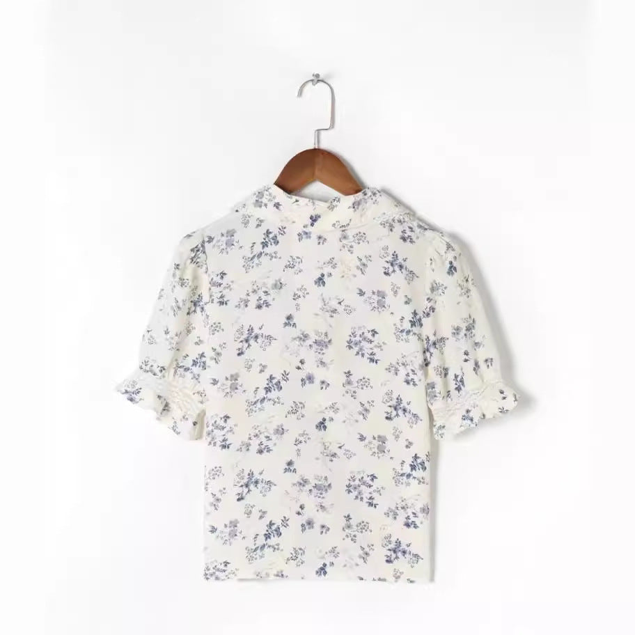 Floral Lace Stitching Coat Lace Single-breasted