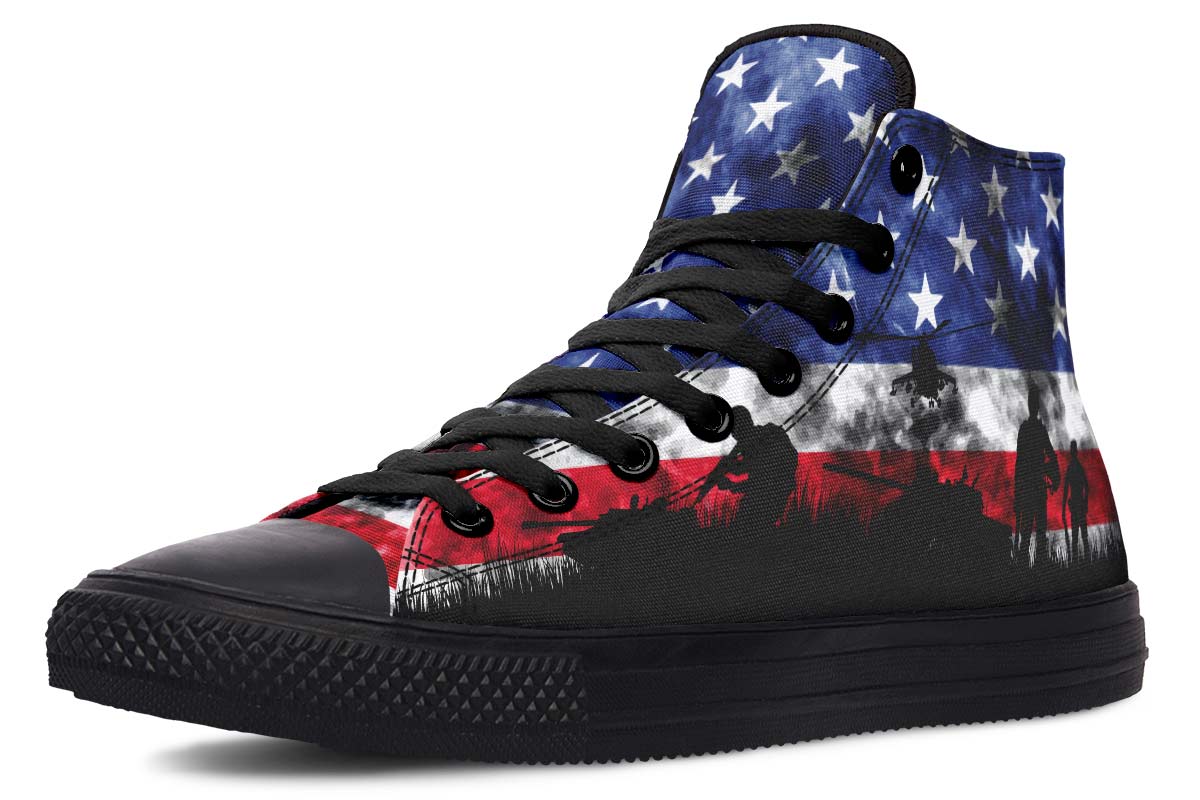 Men's And Women's Fashion Color Printing High-top Canvas Shoes