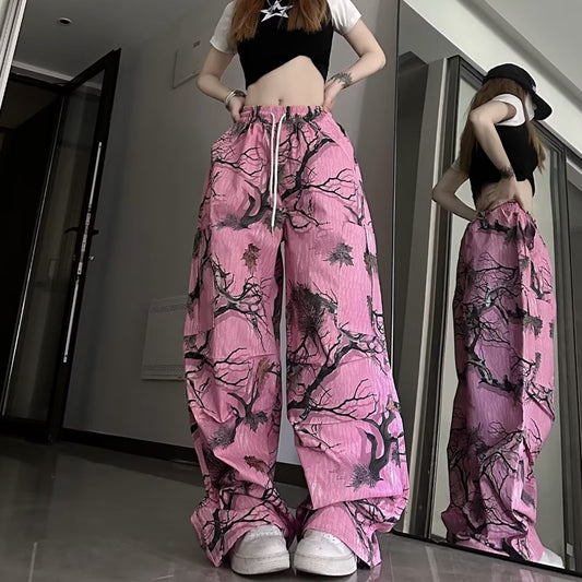 Dopamine Wear American Retro Branch Graffiti Casual Pants
