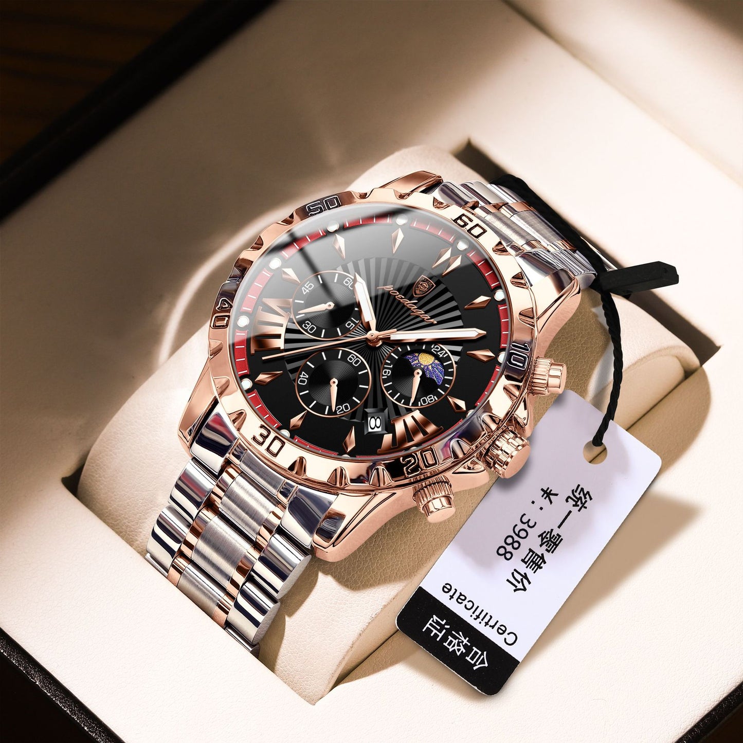 Waterproof Multifunction Sporty Mens Watch