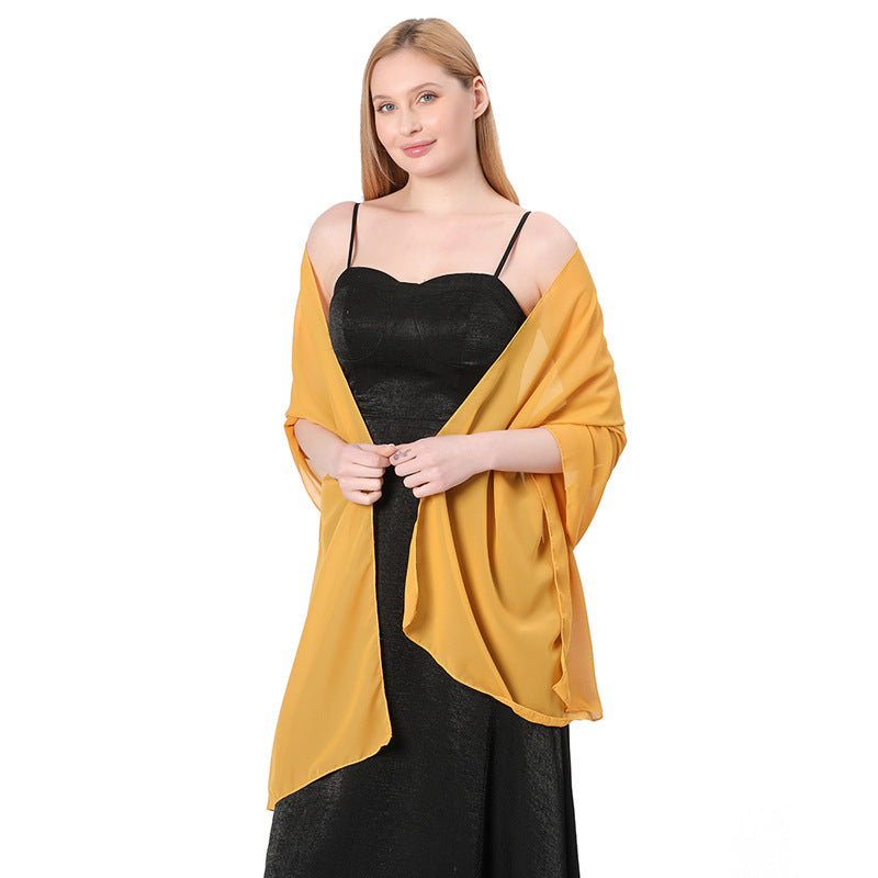 High Quality Solid Color Chiffon Dinner Shawl
