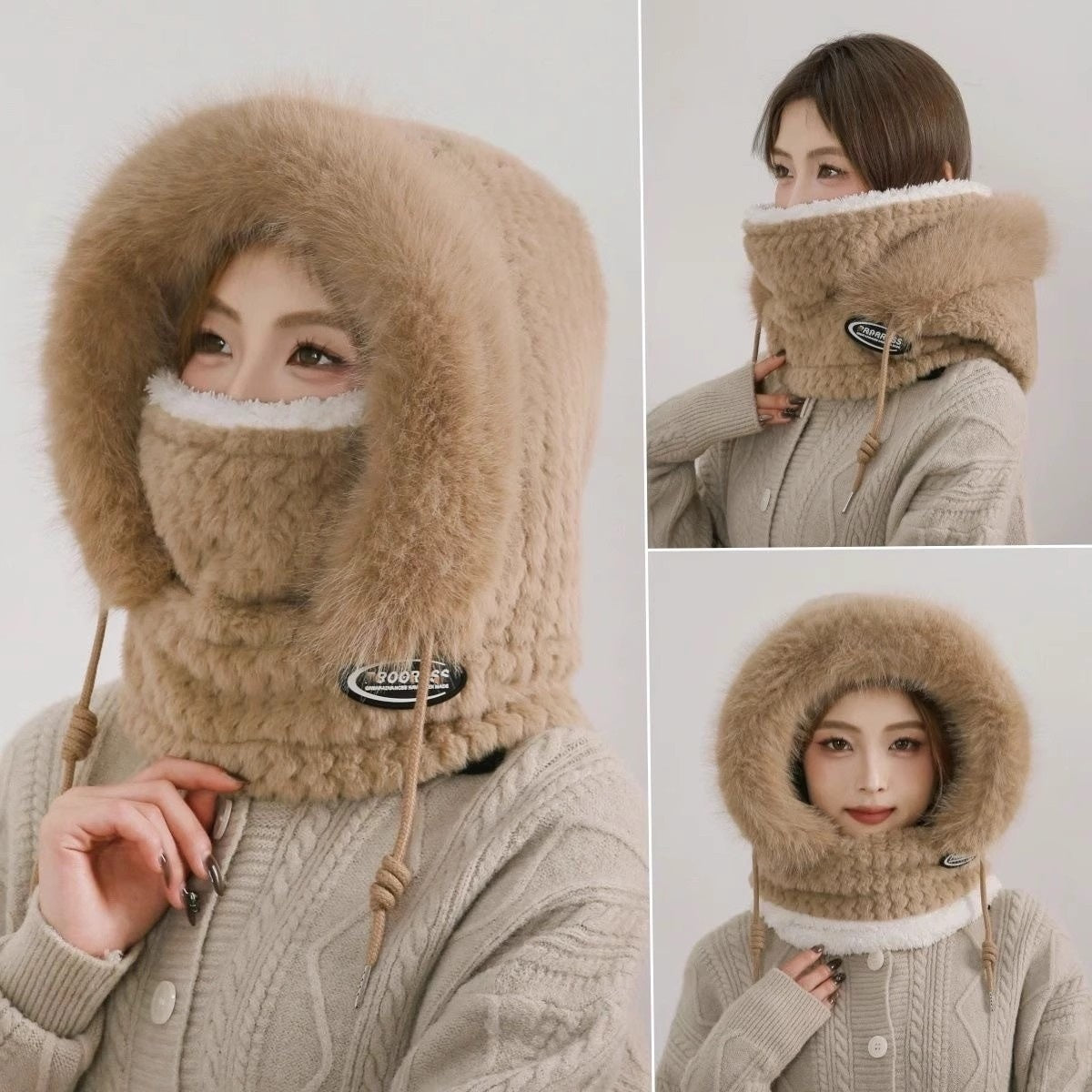 Windproof Riding Scarf Integrated Hat