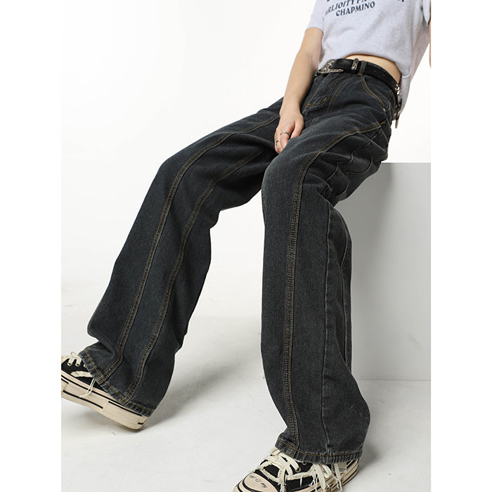 Women's Loose-fitting High-waisted Straight-legged Wide Leg Pants