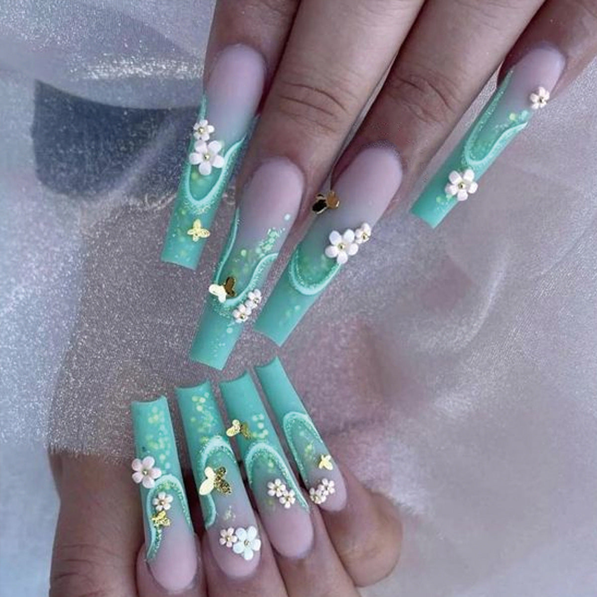 3D Camellia Butterfly Wear Nail Patch