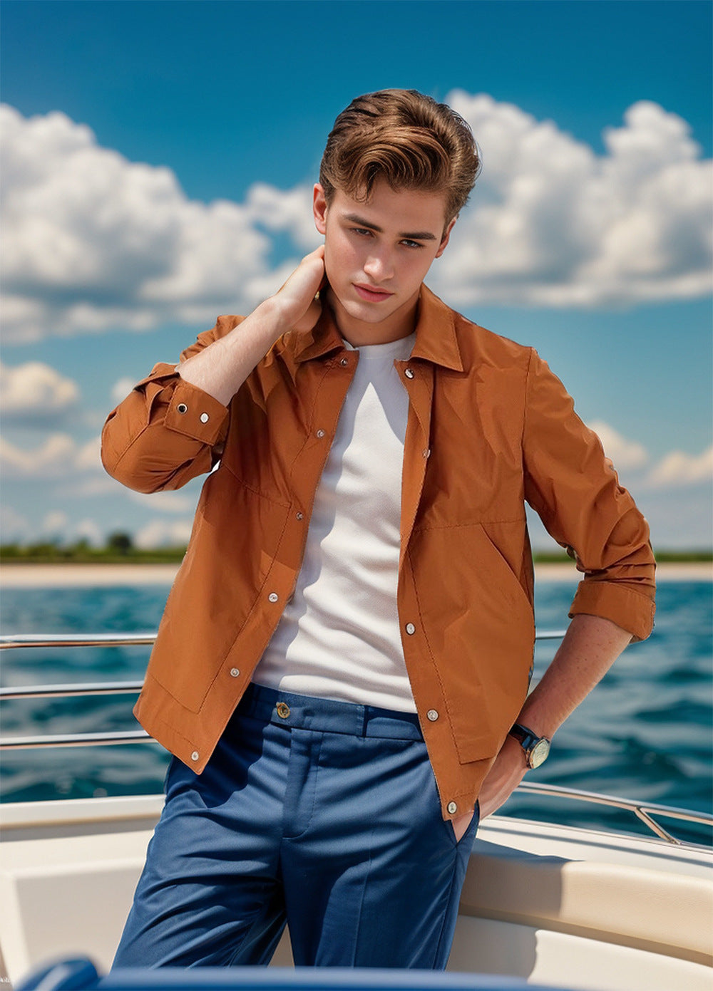 Three Colors Simple Shirt Casual Jacket Coat