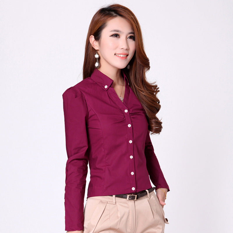 Korean Style Professional Top Plus Size Women's Shirt