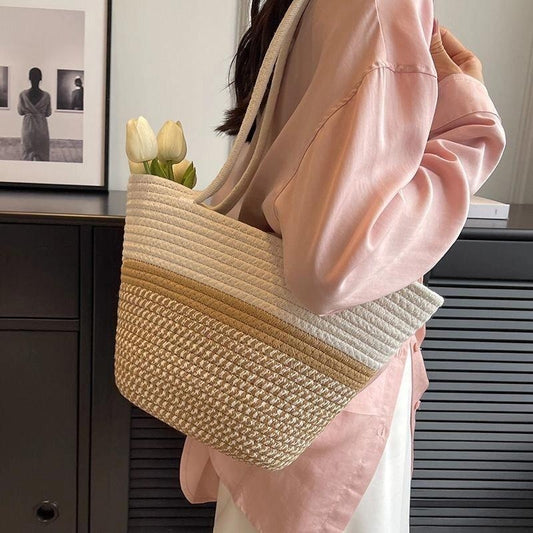 Straw Woven Bag Women's Large Capacity Summer Seaside Beach