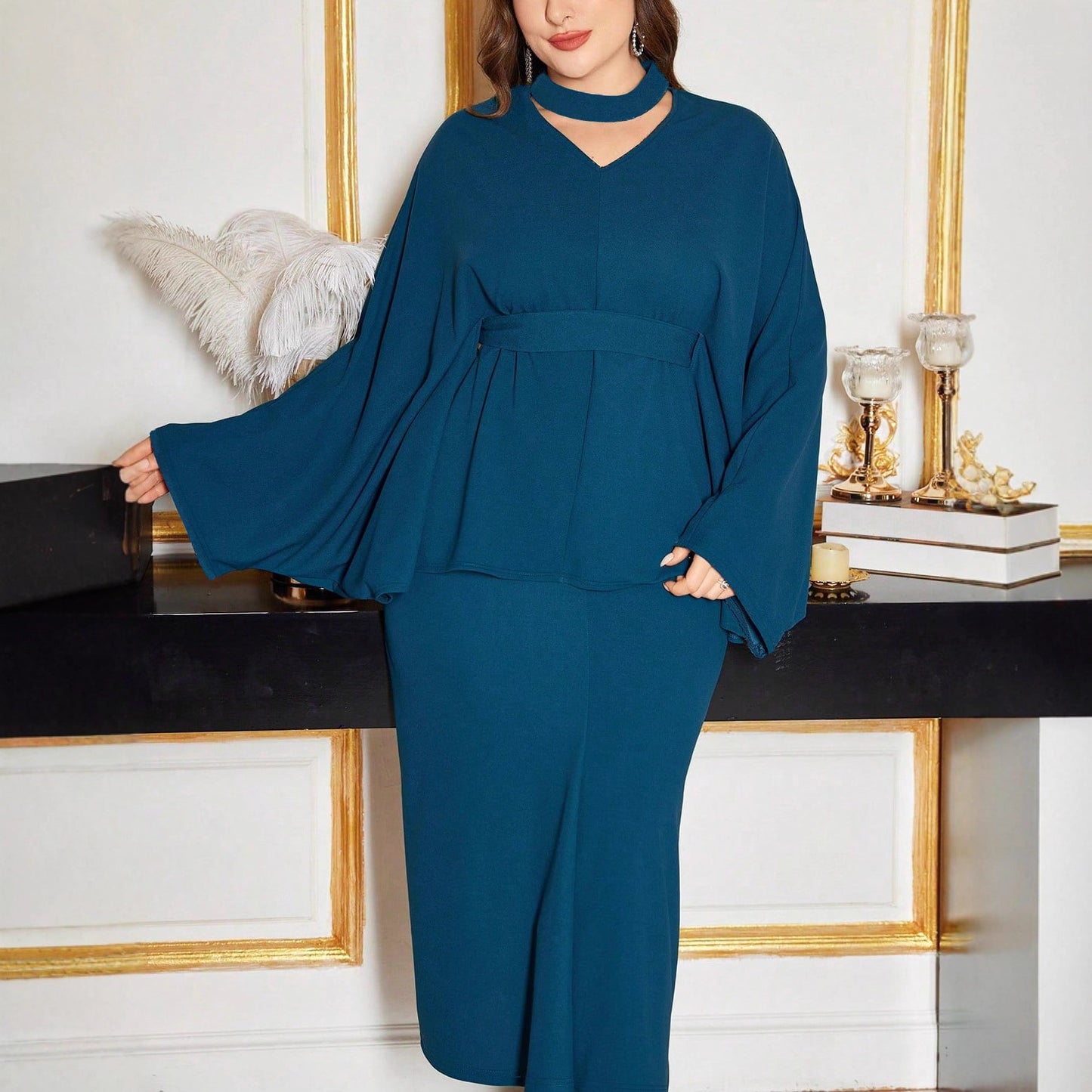 New Women's Clothing Plus-size Women's Tops And Skirts Set