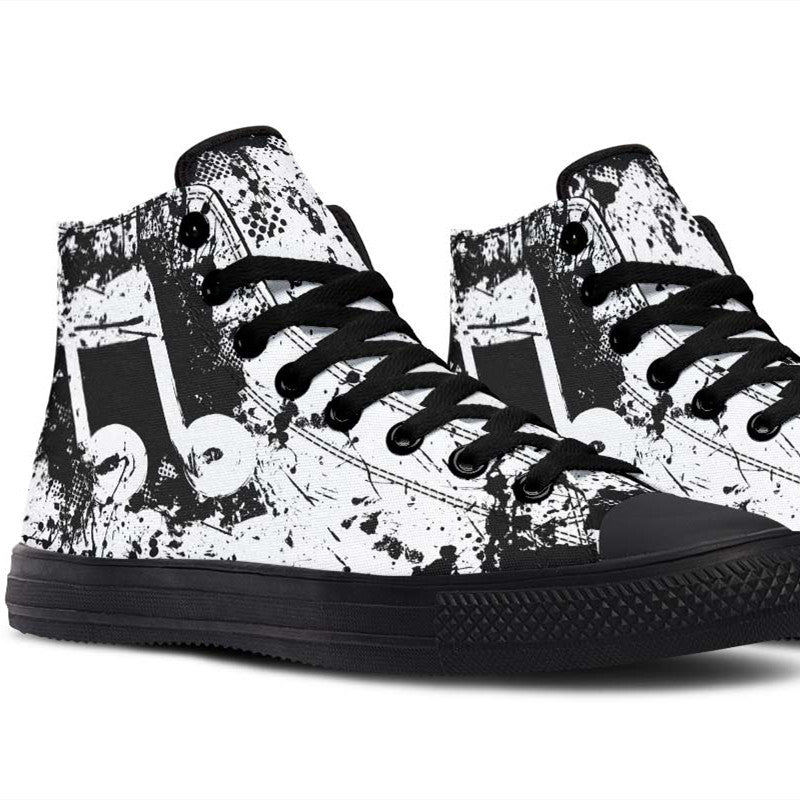 Men's And Women's Fashion Color Printing High-top Canvas Shoes