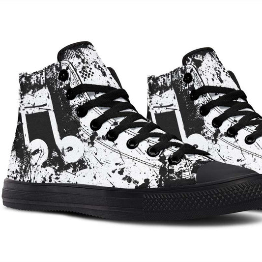 Men's And Women's Fashion Color Printing High-top Canvas Shoes