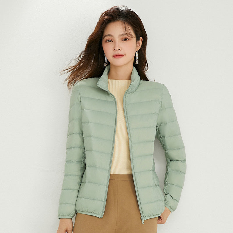 New Lightweight Slim-fit Casual White Duck Down Hooded Jacket