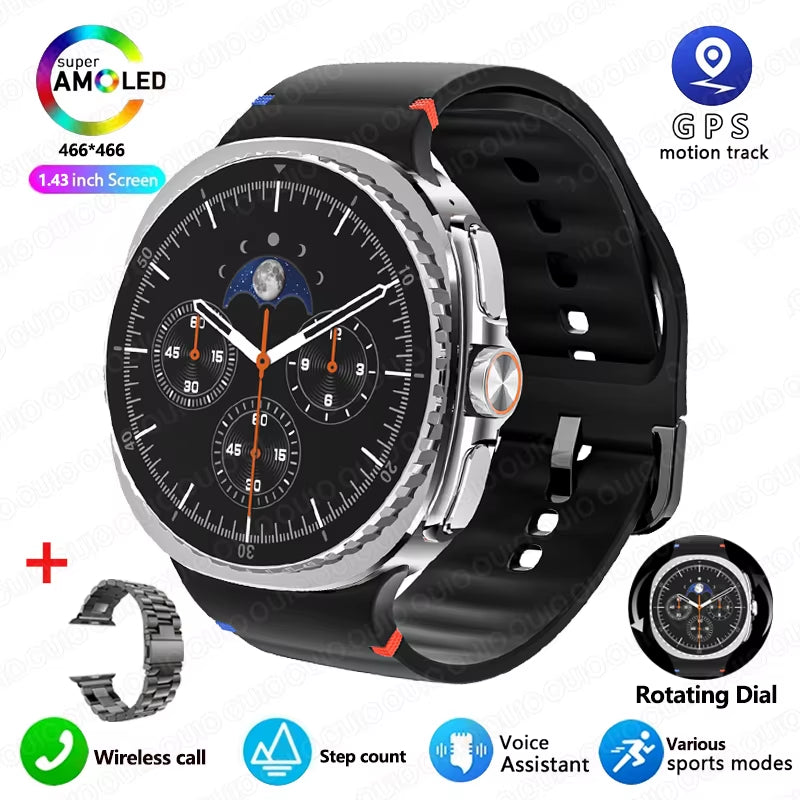 2025 Smart Watch 8 Ultra Classic GPS Compass Bluetooth Call AMOLED IP68 Waterproof Heart Rate Monitoring Upgraded Smart Watch