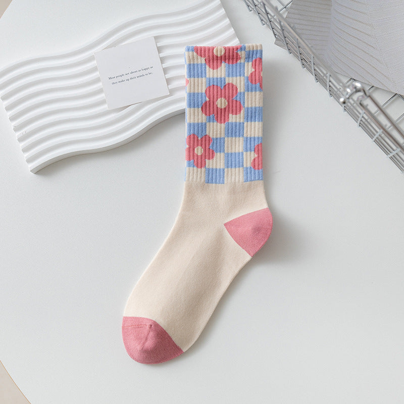 Women's Medium Length Cartoon Jacquard Socks