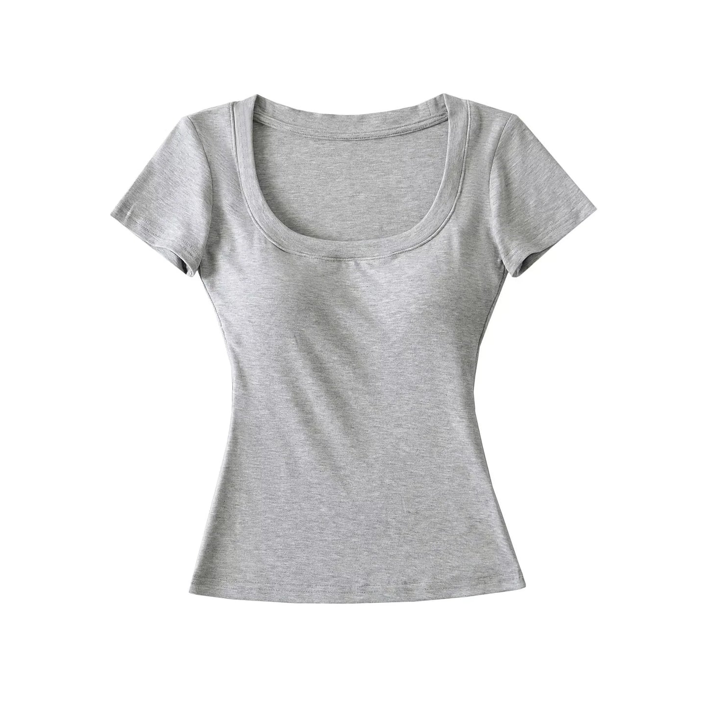 Shoulder T-shirt Summer Inner Vest Women's Short Sleeve Top With Chest Pad