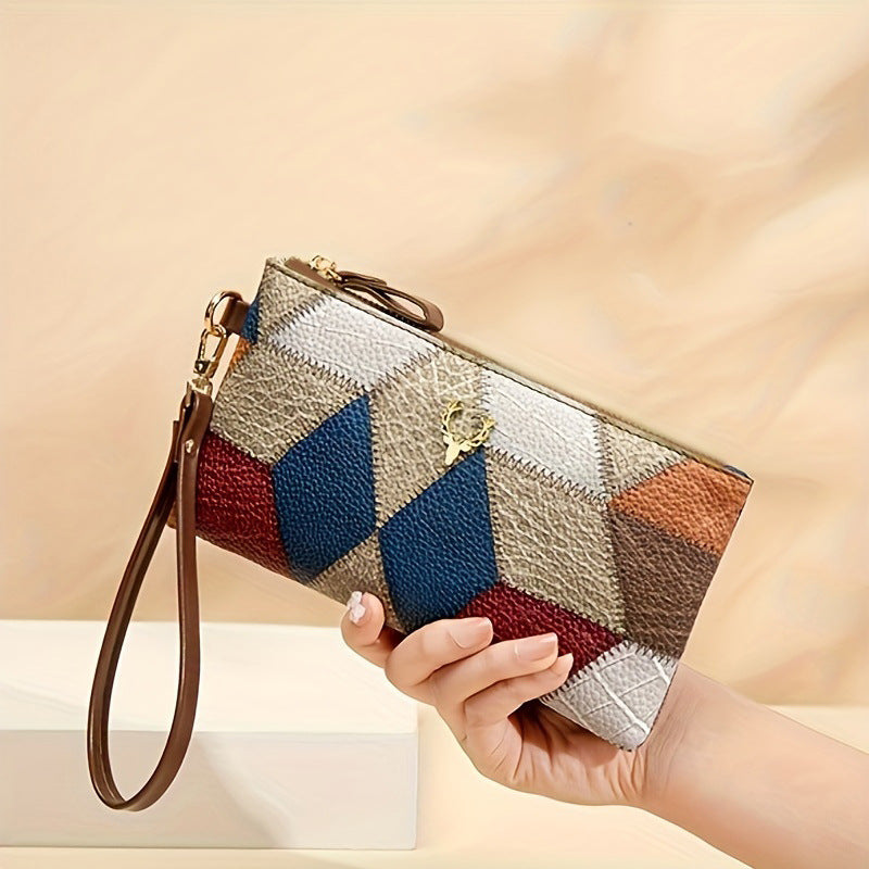 Women's Retro All-Match Trendy Color-Block Clutch Bag