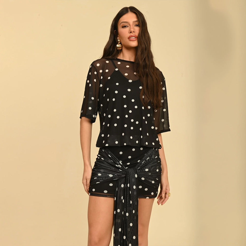 Stylish Figure-hugging Flared Wrap Dress With A Trendy Design