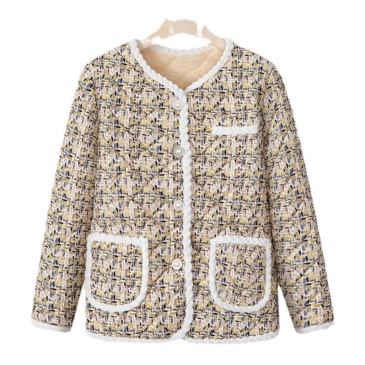 Fleece-lined Classic Style Cotton Coat Autumn And Winter