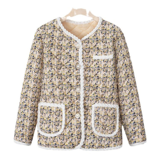 Fleece-lined Classic Style Cotton Coat Autumn And Winter