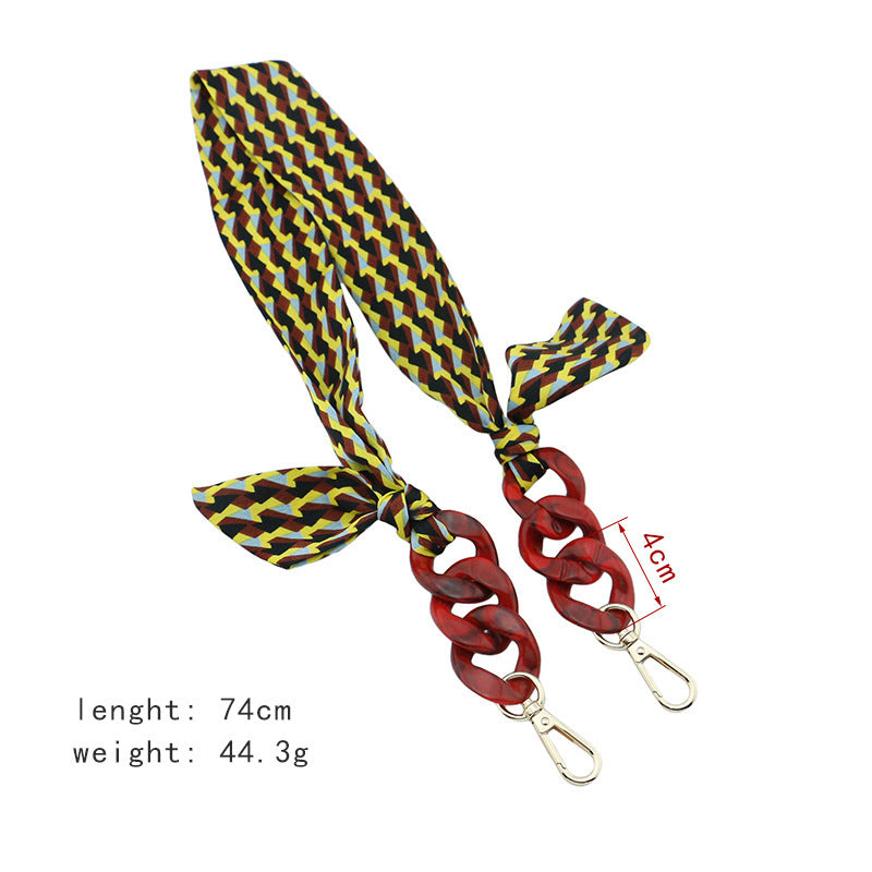 Retro Print Silk Scarf Glasses Chain Hat Windproof Hanging Chain