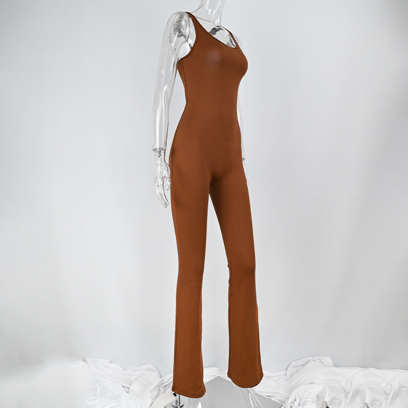 Women's Fashion Casual Solid Color Jumpsuit
