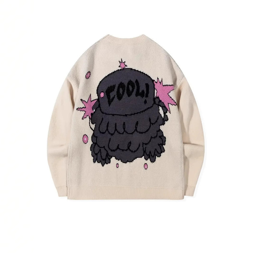 Trendy Women's Cartoon Jacquard Pullover Sweater