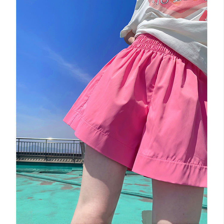Women's Fashion Simple Solid Color High Waist Shorts