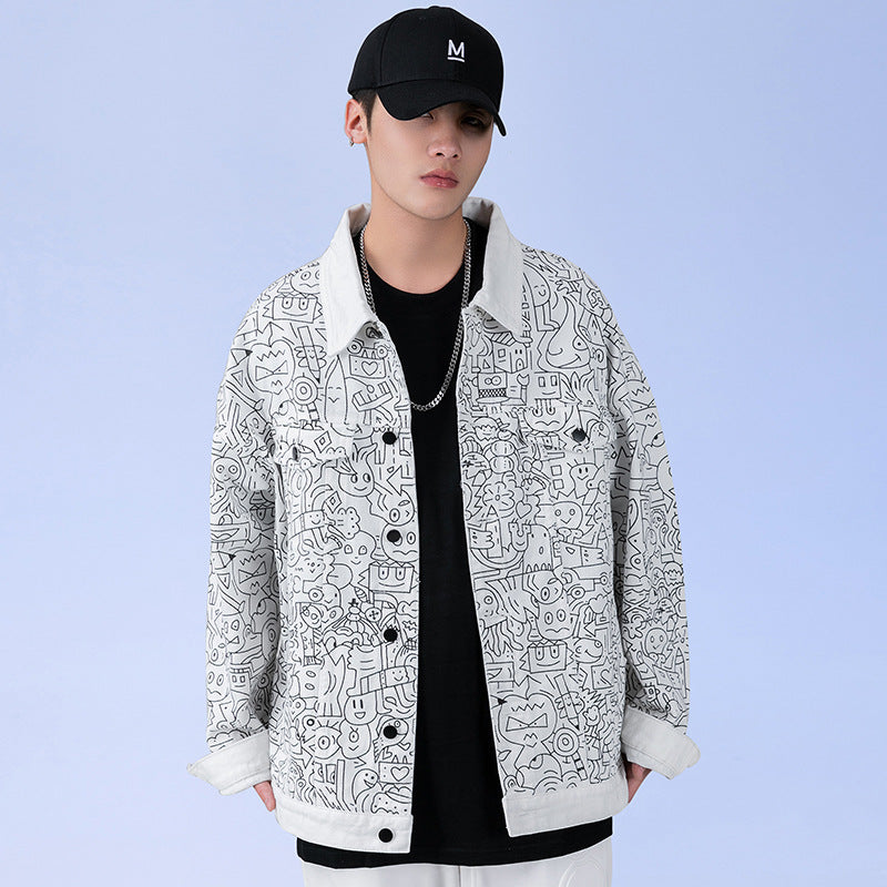 Men's Plus Size Denim Jacket Full Of Trendy Brands