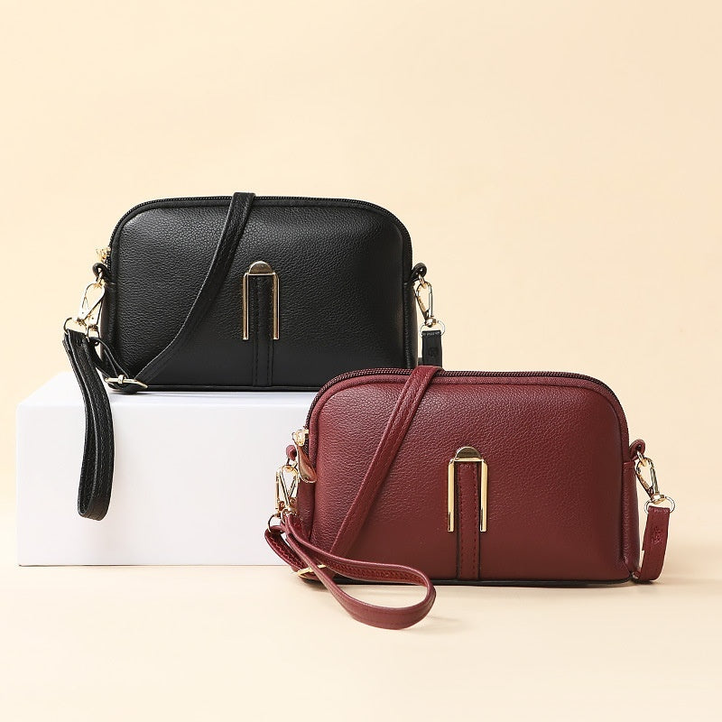 Ensfarvet Messenger Bag til Dame Mobiltelefon