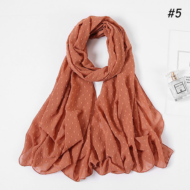Women's Pearl Pure Color Chiffon Headscarf