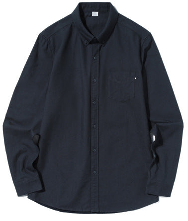 Autumn And Winter Men's Long-sleeved Casual Solid Color Shirt