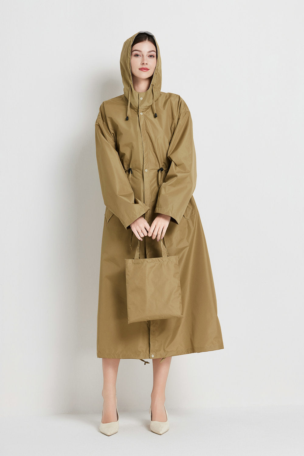 Mellemlang Trenchcoat-regnjakke til kvinder