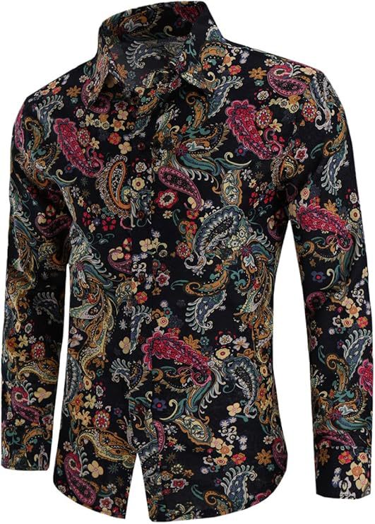 Beach Floral Mens Long-sleeve Shirt