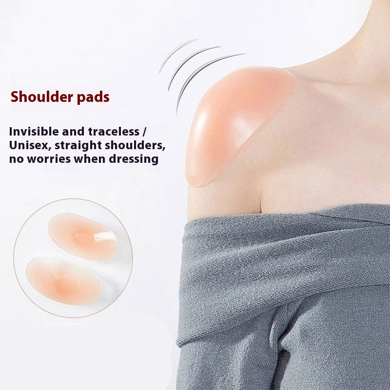 Self-adhesive Invisible Seamless Anti-slip Shoulder Narrow Silicone Men And Women Artifact Shoulder Pad