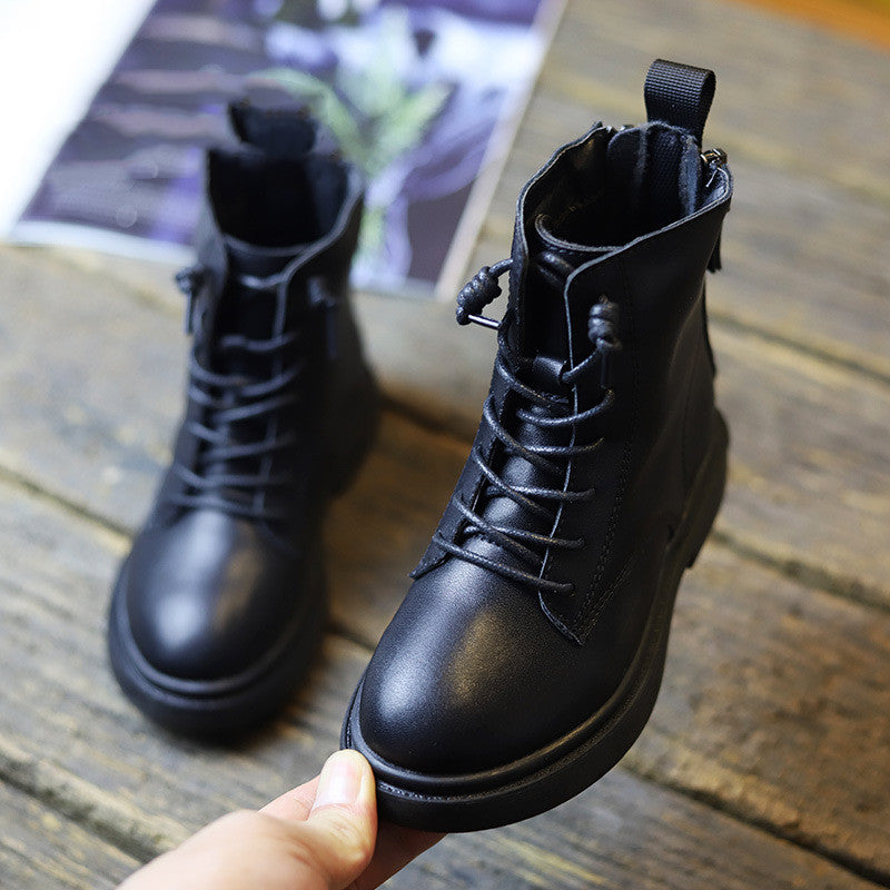 Children's Martin Boots Real Soft Leather Girls' Short Boots