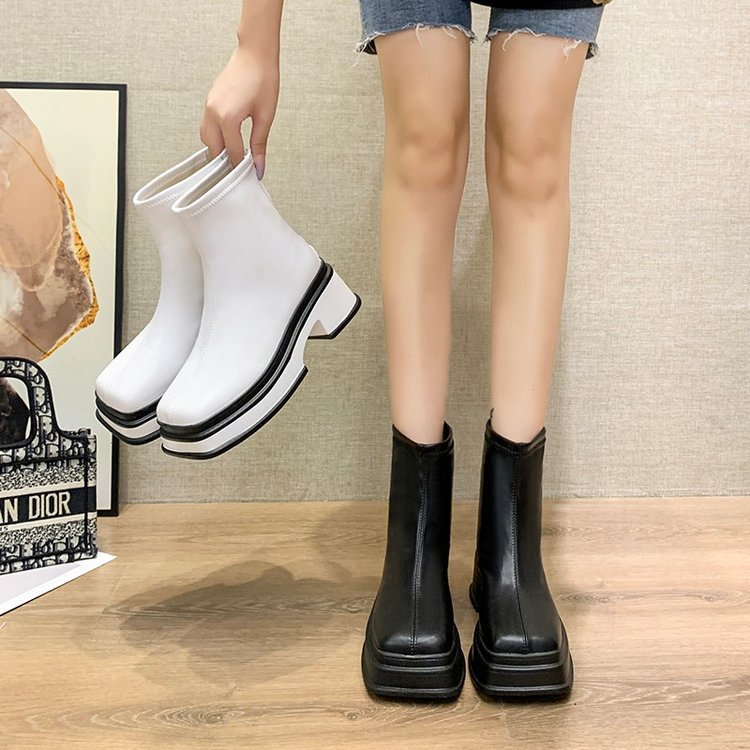 Korean Style All Match Retro Thick Heel Short Boots