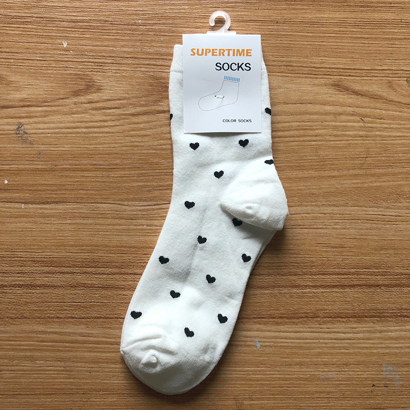 College Style Small Love Cotton Socks
