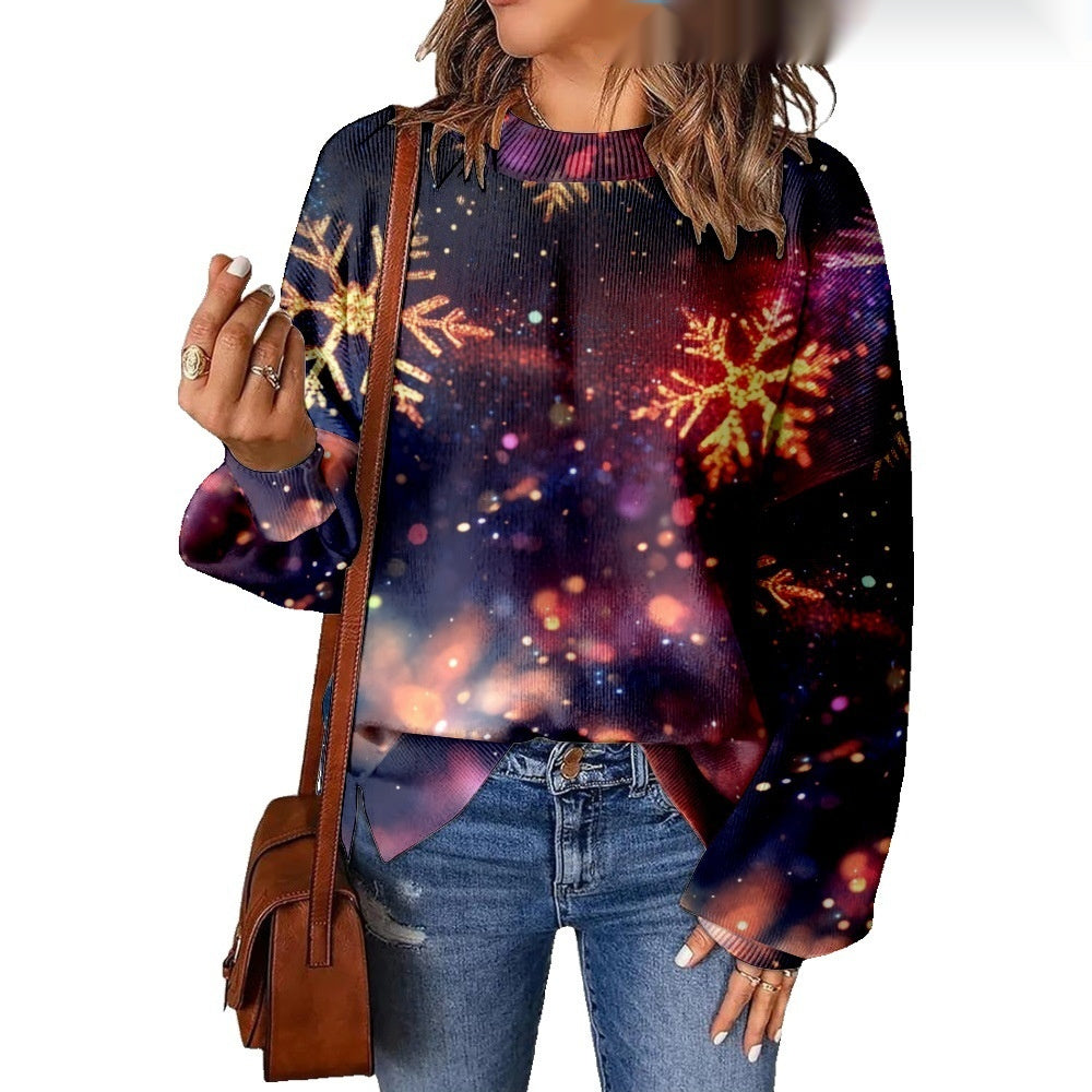 Digitalprint Mønsterskygge Modetrend Rundhalset Sweater 3D