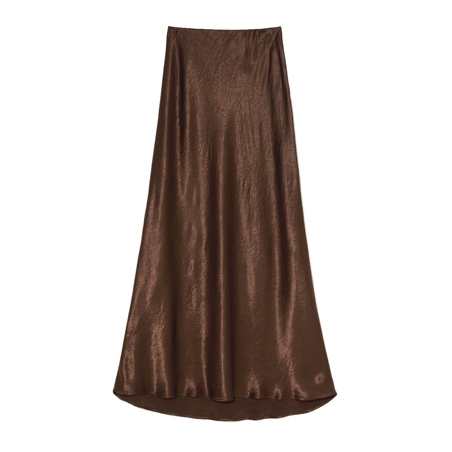 Women's Satin Midi Skirt High Waist Elastic Waistband Hand-tied Tie-dye Pattern